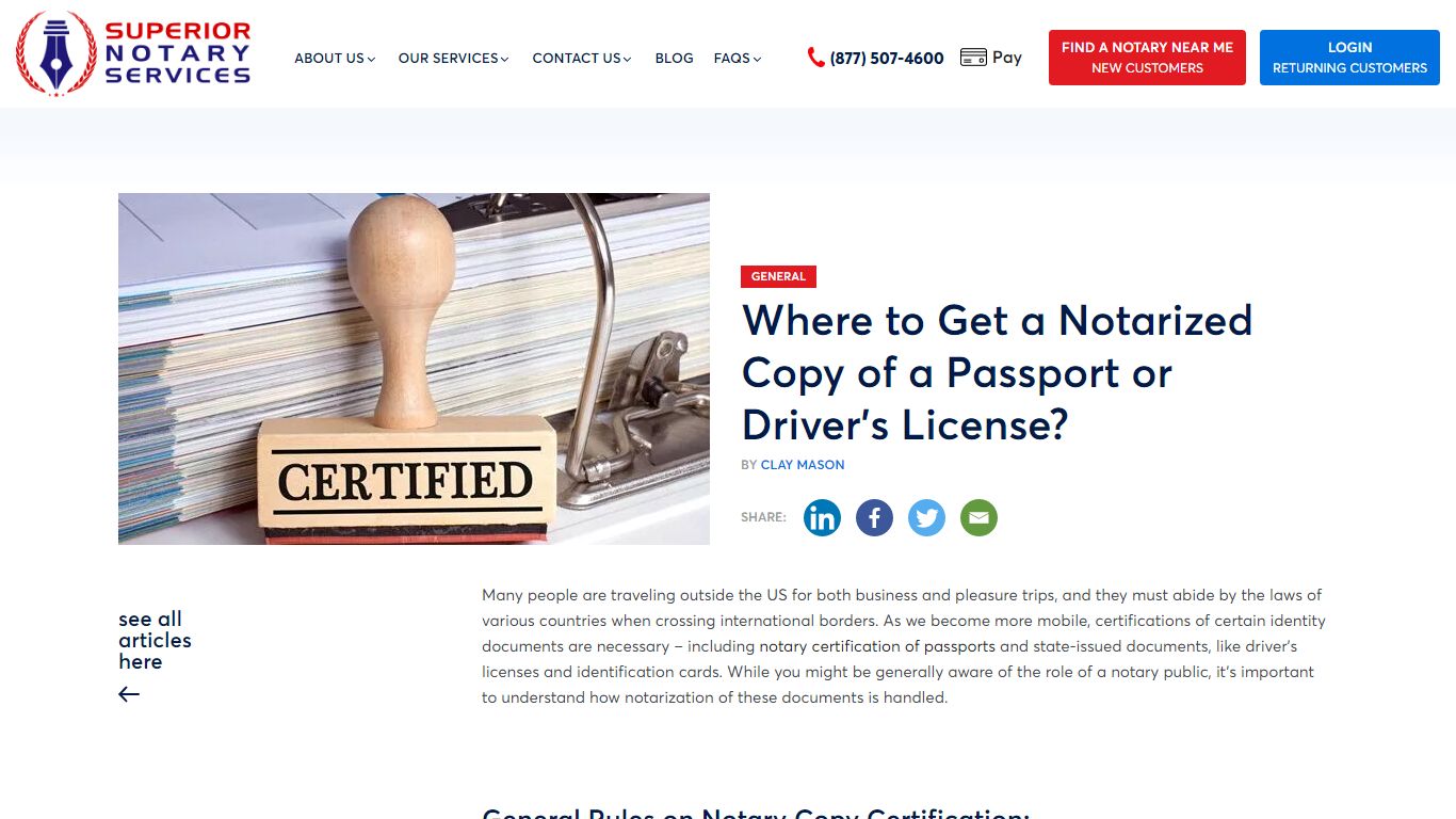 Where to Get Notarized Copy of Passport or Driver's License?